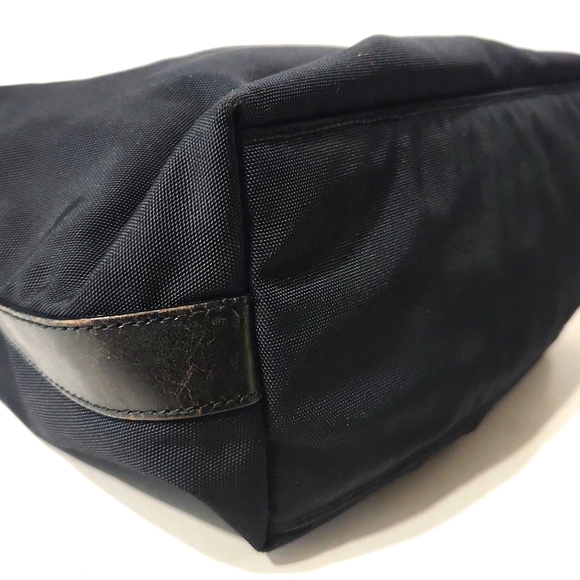 VTG Gucci Authentic 000062 Black Nylon Leather Handbag Shoulder Purse - Picture 9 of 16